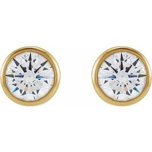 1/6 ct Lab-Grown Diamond Round Bezel-Set Stud Earrings