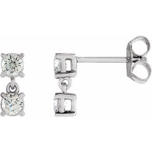 1/2 ct Lab-Grown Diamond Two-Stone Earrings
