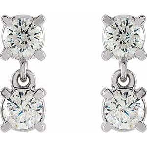 1/2 ct Lab-Grown Diamond Two-Stone Earrings