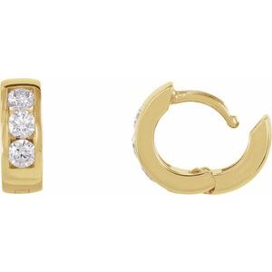 1/3 ct Diamond Hinged Hoop Earrings