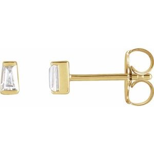 0.02 ct Natural Diamond Tapered Baguette Channel-Set Stud Earrings