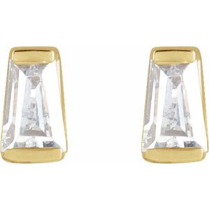 0.02 ct Natural Diamond Tapered Baguette Channel-Set Stud Earrings