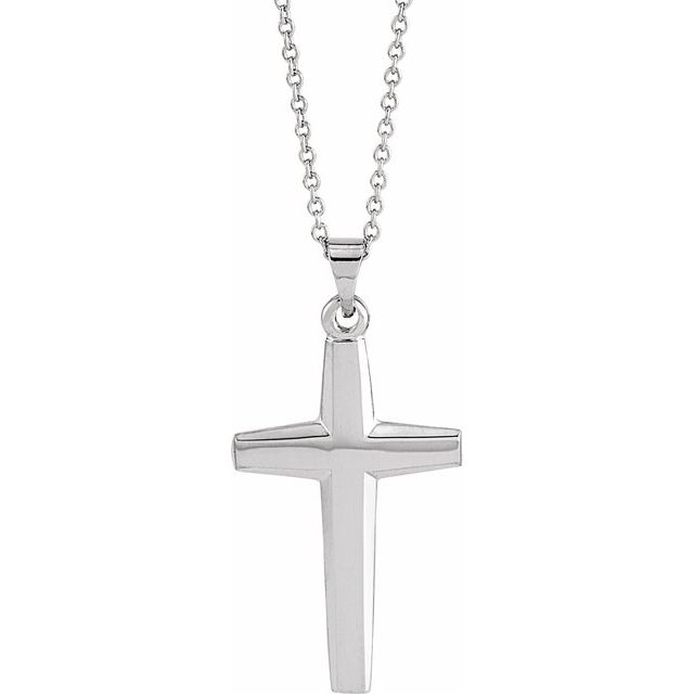 14k-white-cross-18"-necklace