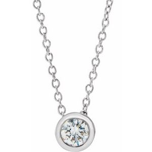 1/4 ct Lab-Grown Diamond Bezel-Set Solitaire Necklace