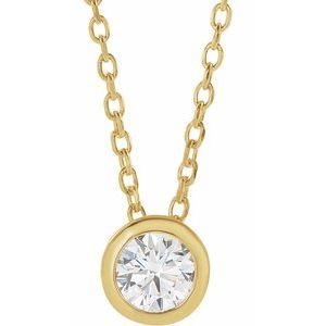 Diamond 1/10 ct Solitaire Bezel-Set Necklace