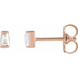0.02 ct Natural Diamond Tapered Baguette Channel-Set Stud Earrings