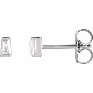 0.02 ct Natural Diamond Tapered Baguette Channel-Set Stud Earrings
