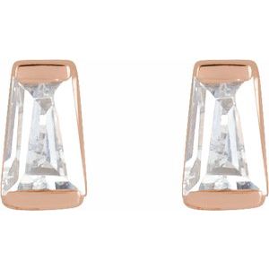 0.02 ct Natural Diamond Tapered Baguette Channel-Set Stud Earrings