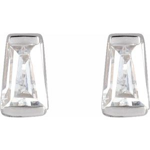 0.02 ct Natural Diamond Tapered Baguette Channel-Set Stud Earrings