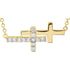 14k-yellow-1/5-ctw-natural-diamond-double-sideways-cross-16-18"-necklace