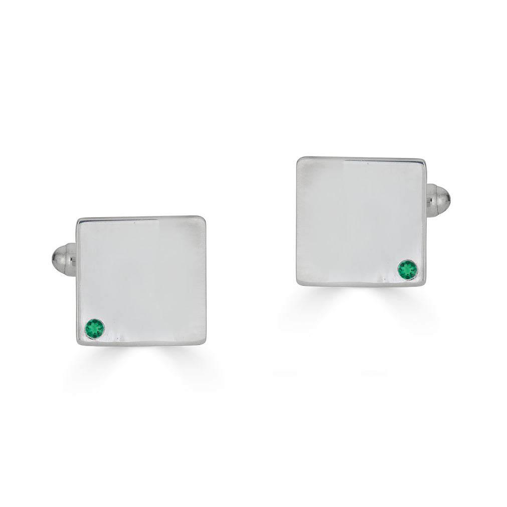 Emerald Bezel Cufflinks
