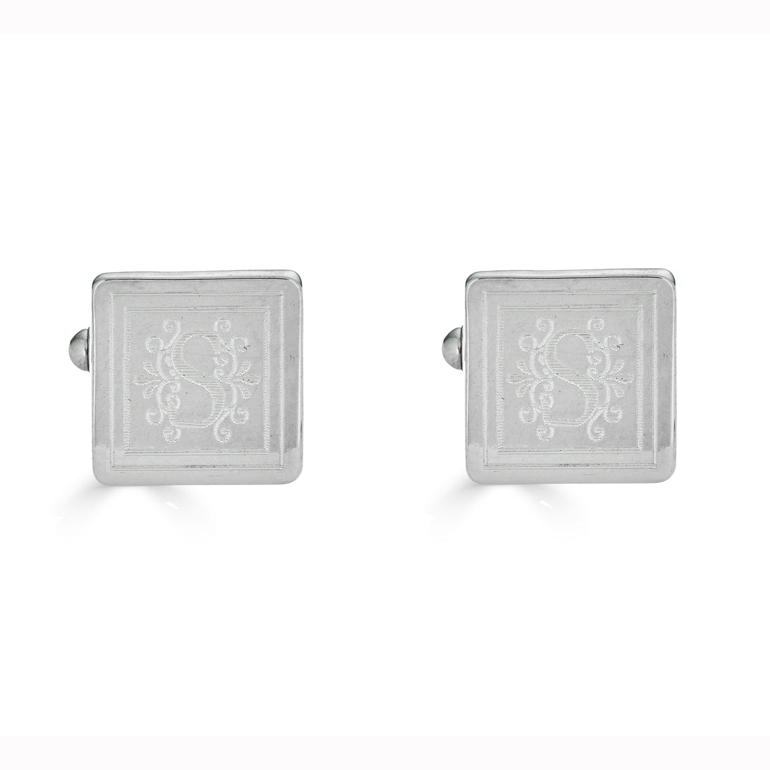 Square Engraved Monogram Cufflinks