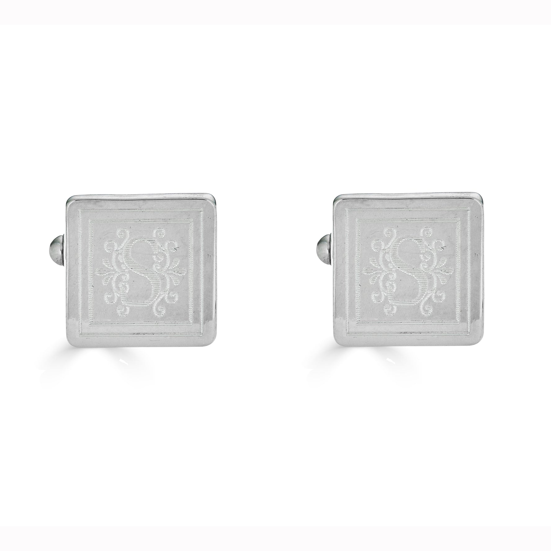 Square Engraved Monogram Cufflinks