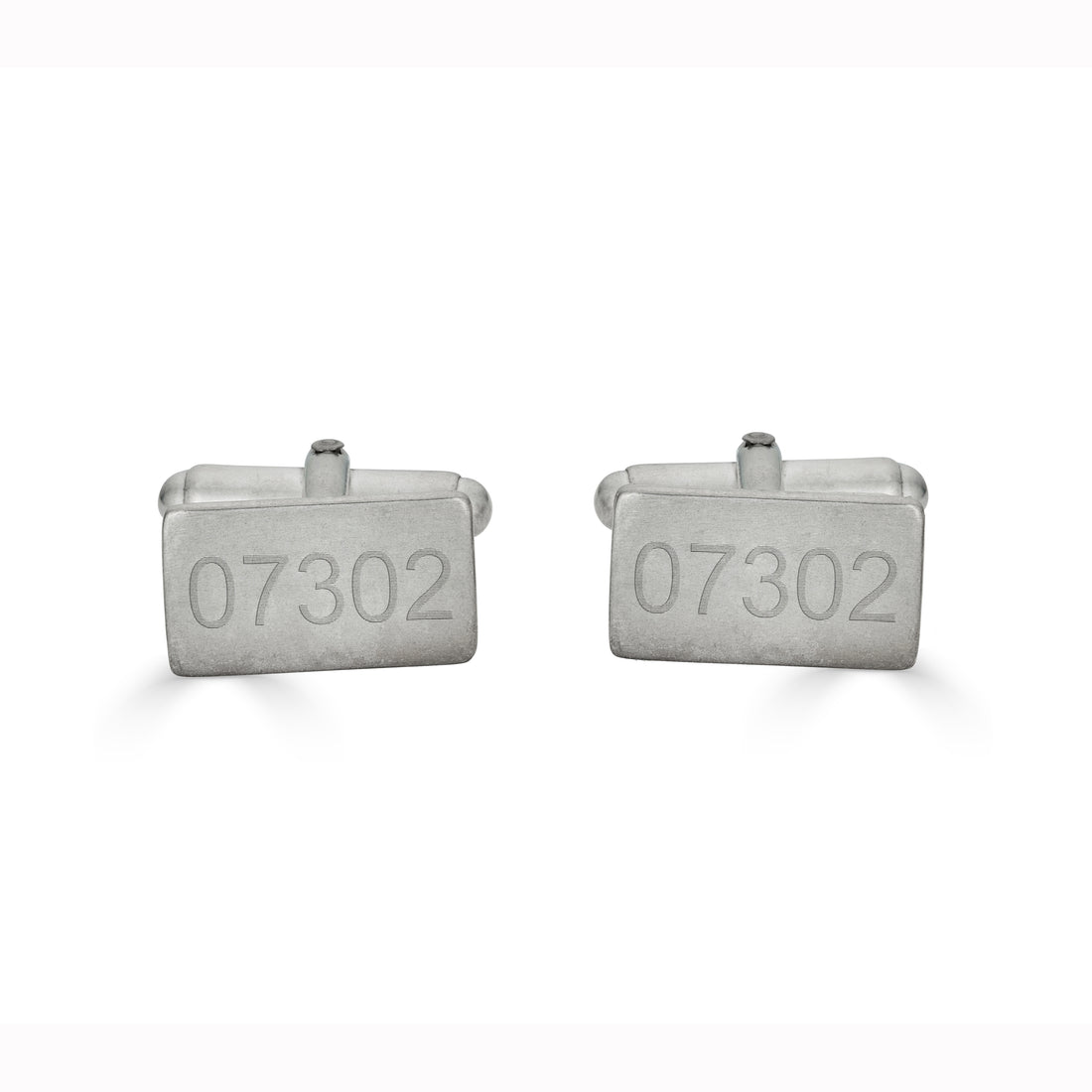 Rectangle Engraved Zipcode Cufflinks