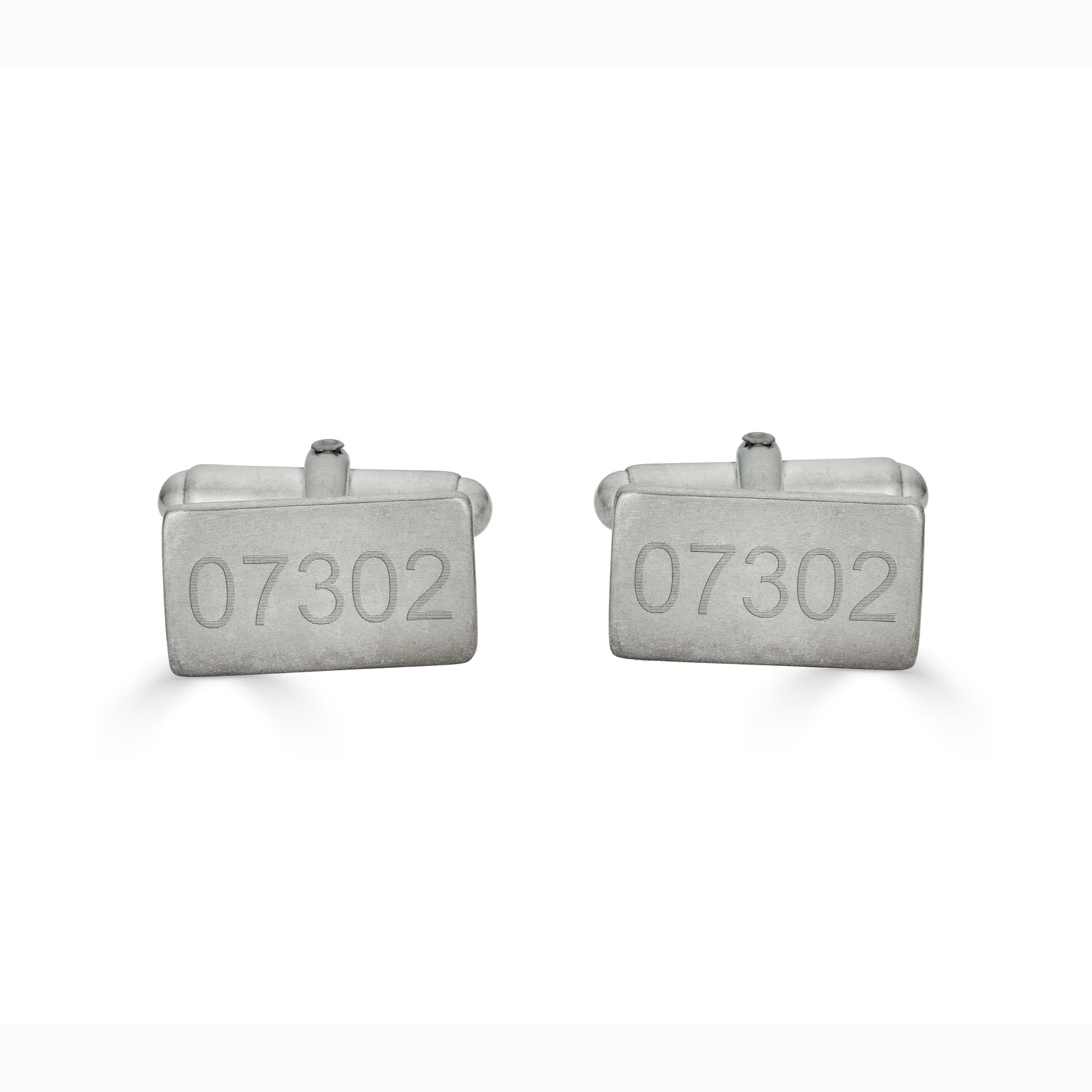 Rectangle Engraved Zipcode Cufflinks