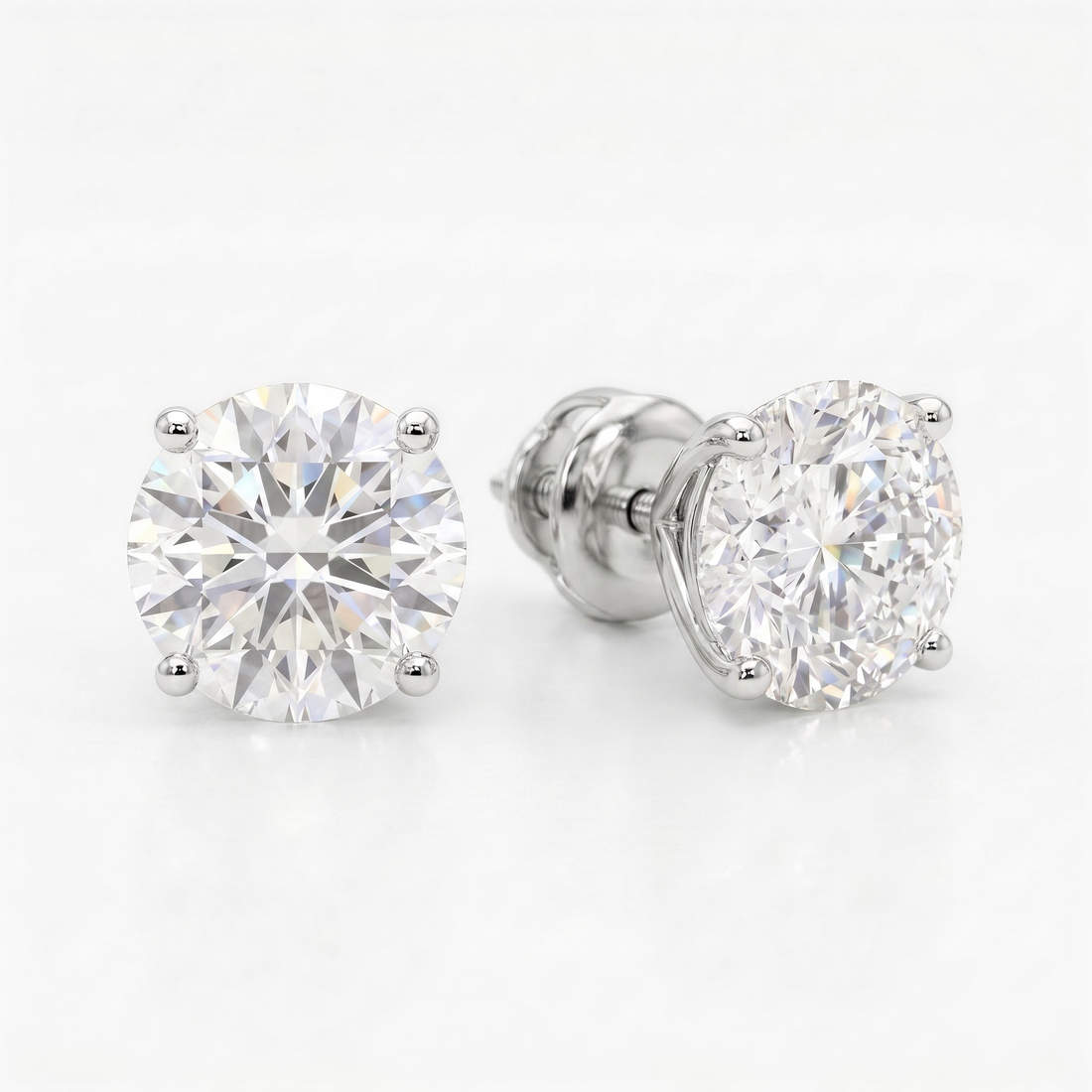 0.5 ct Lab-Grown Diamond Martini Studs in 14K White Gold - Screwback