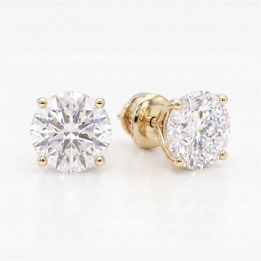 0.5 ct Lab-Grown Diamond Martini Studs in 14K Yellow Gold - Screwback