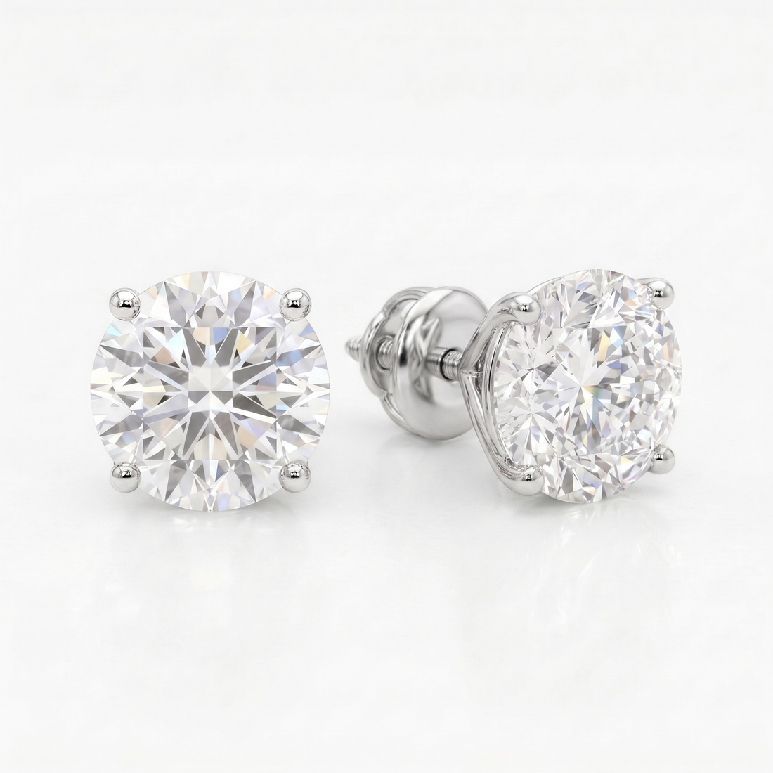 1.5 ct Lab-Grown Diamond Martini Studs in 14K White Gold - Screwback