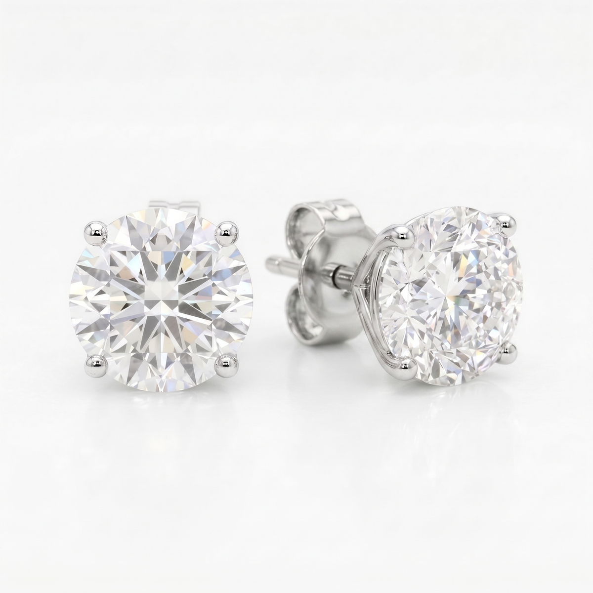 1.5 ct LG Diamond Martini Studs in 14K White Gold - Pushback