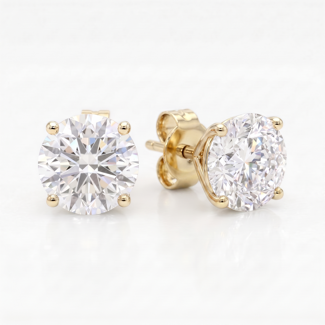 1.5 ct Lab-Grown Diamond Martini Studs in 14K Yellow Gold - Pushback