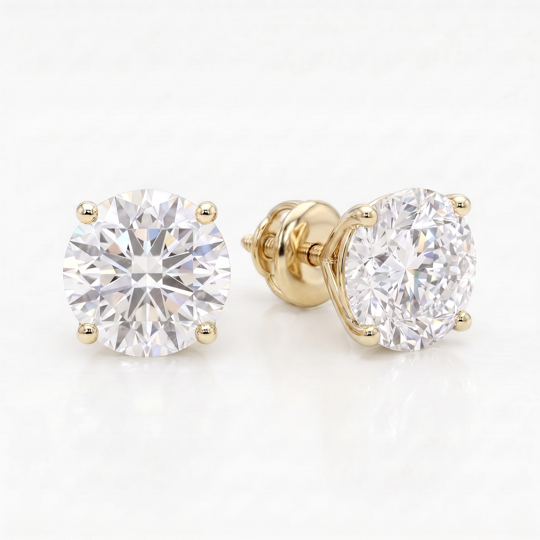 1.5 ct Lab-Grown Diamond Martini Studs in 14K Yellow Gold - Screwback