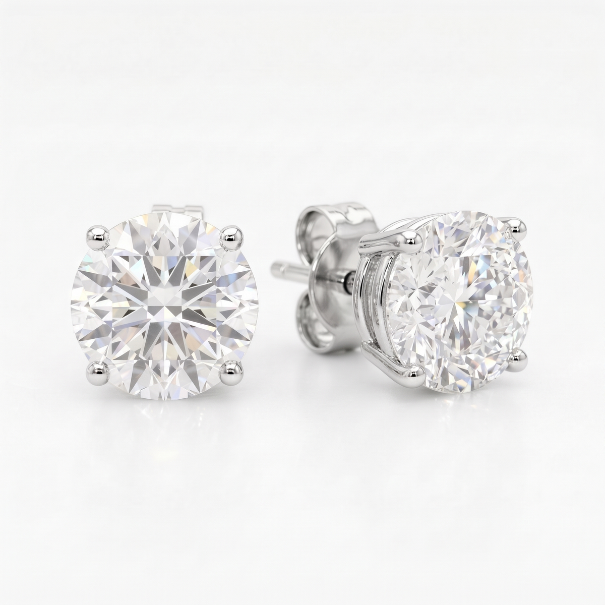 1 ct LG Diamond Martini Studs in 14K White Gold - Pushback