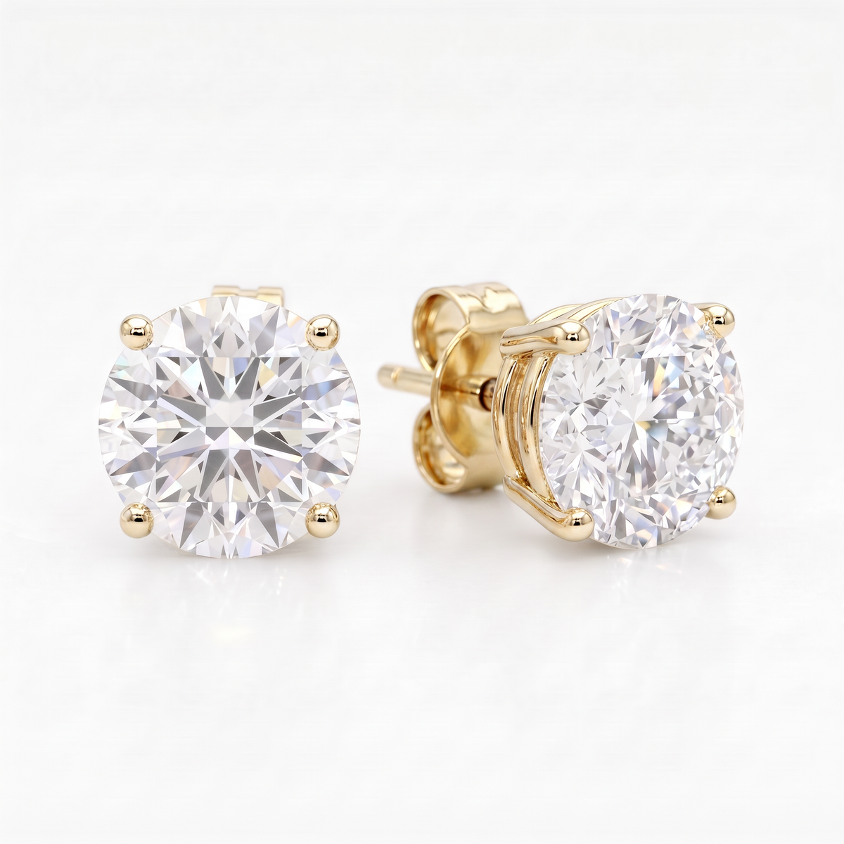 1 ct LG Diamond Martini Studs in 14K Yellow Gold - Pushback
