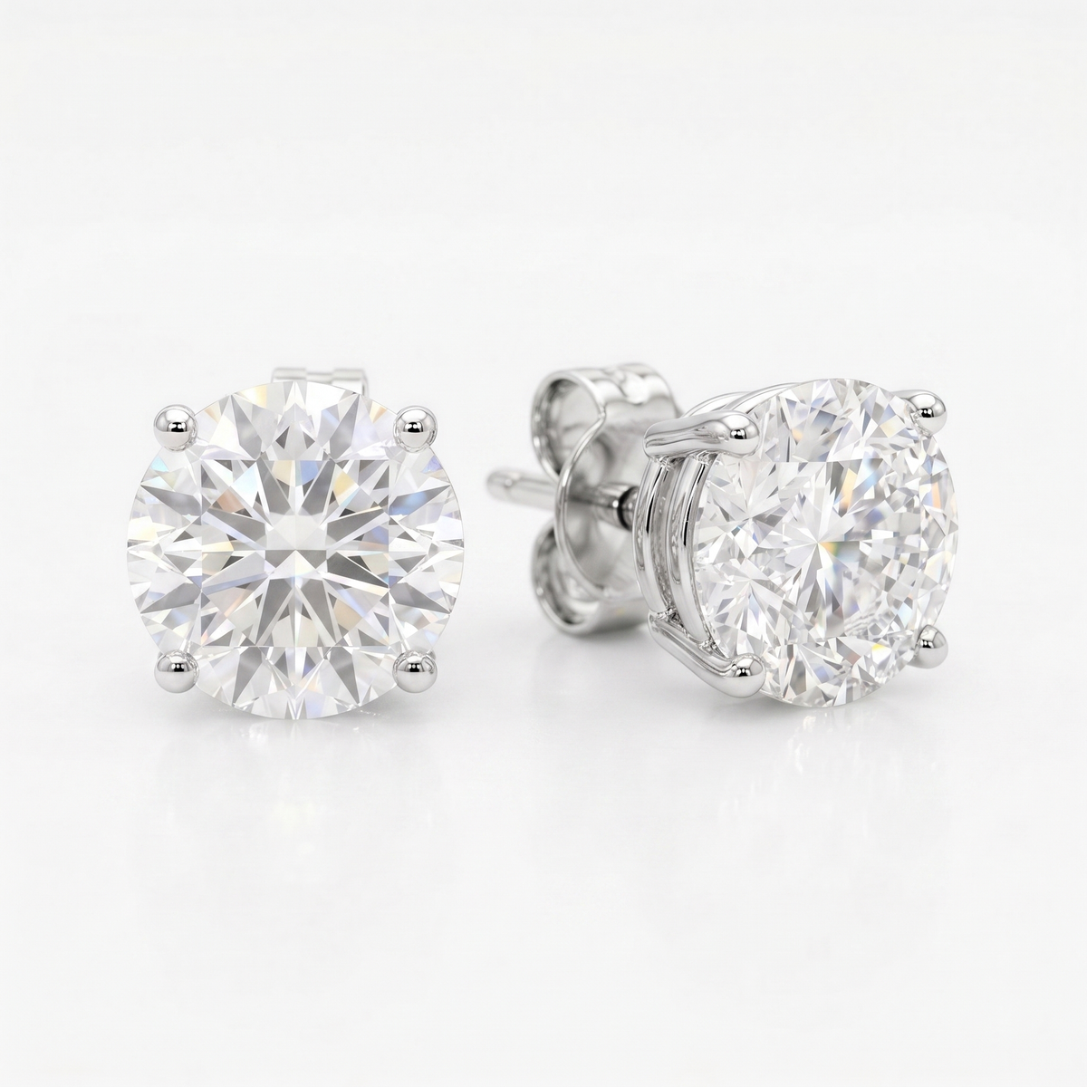 2 ct LG Diamond Martini Studs in 14K White Gold - Screwback