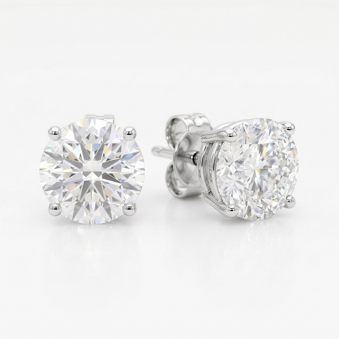 2 ct LG Diamond Martini Studs in 14K White Gold - Pushback