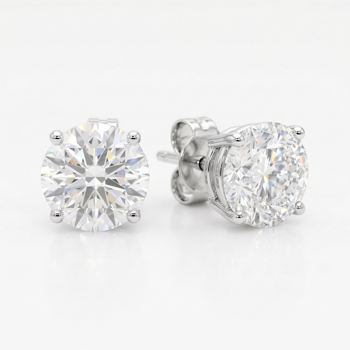 2 ct LG Diamond Martini Studs in 14K White Gold - Pushback