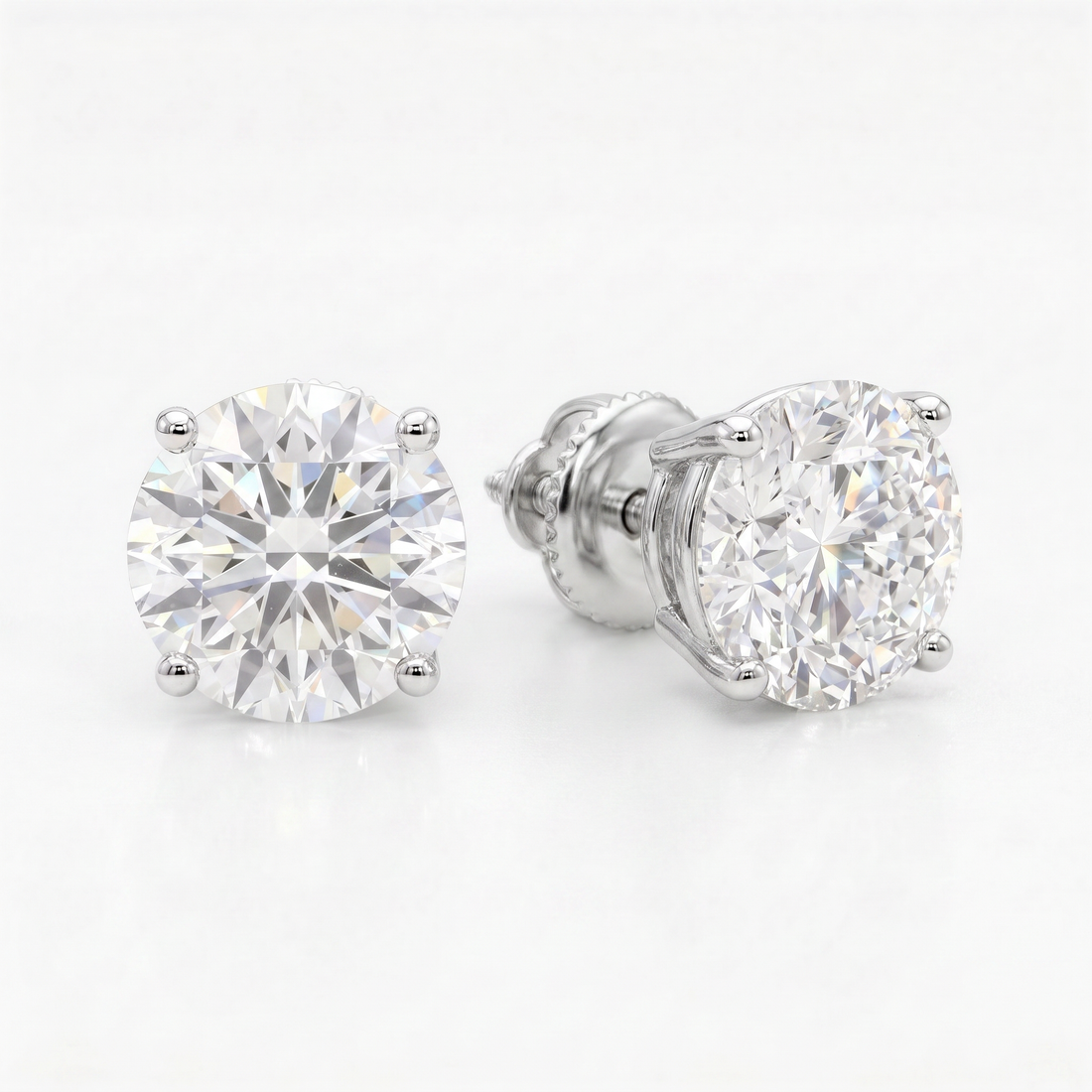 6 ct Lab-Grown Diamond Martini Studs in 14K White Gold - Screwback