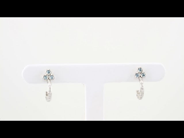 sterling-silver-natural-blue-zircon-&-1/4-ctw-natural-diamond-j-hoop-earrings