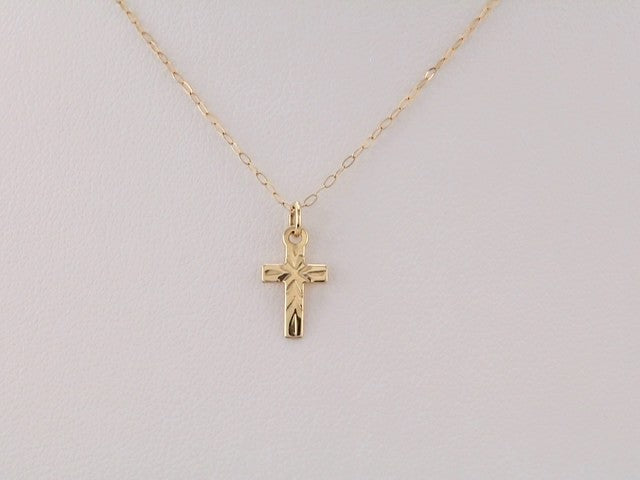 14k-yellow--cross-15"-necklace