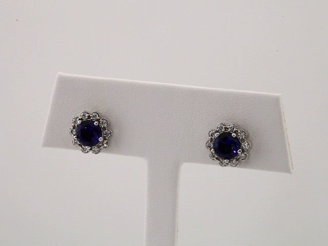 14k-white--lab-grown-blue-sapphire-&-1/4-ctw-natural-diamond-earrings