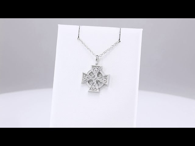 14k-white-celtic-inspired-cross-20"-necklace