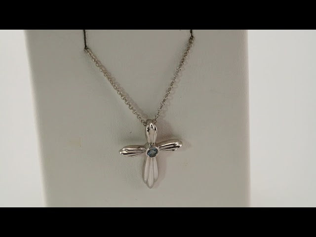 14k-white-natural-aquamarine-cross-16-18"-necklace