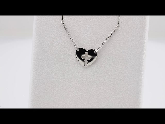14k-white-pierced-cross-heart-16-18"-necklace