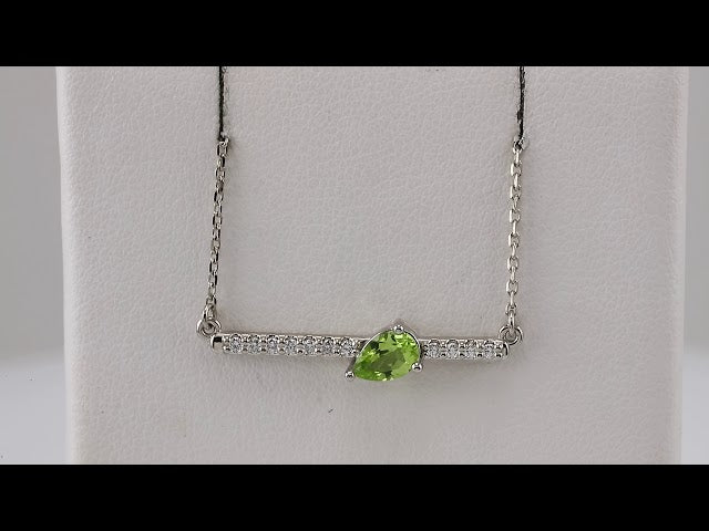 sterling-silver-natural-peridot-&-1/10-ctw-natural-diamond-18"-necklace