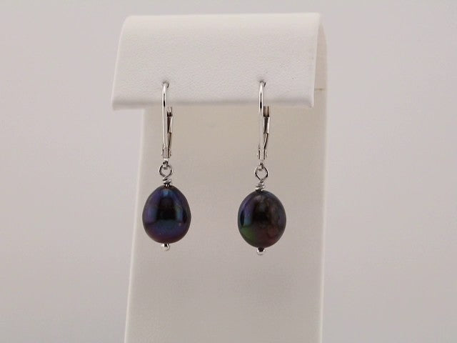sterling-silver-cultured-black-freshwater-pearl-earrings