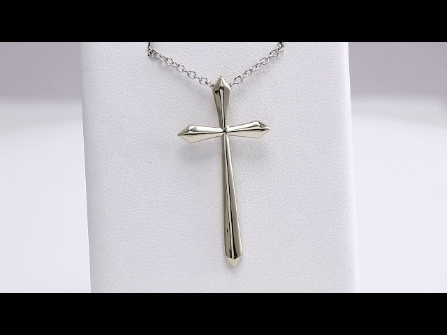 14k-white-elongated-cross-20"-necklace