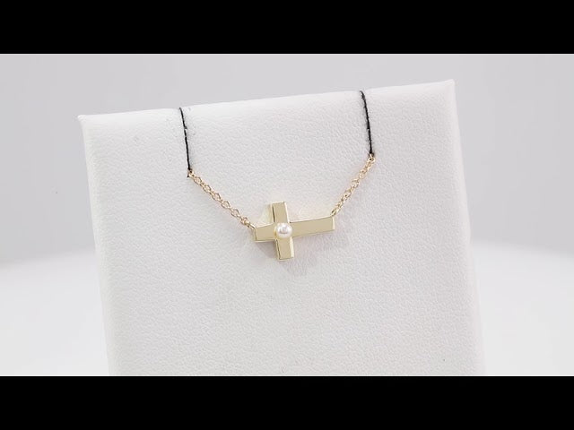 sterling-silver-cultured-white-seed-pearl-sideways-cross-16-18"-necklace