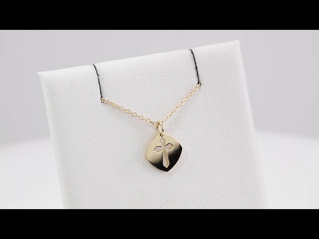 14k-yellow--pierced-cross-16-18"-necklace