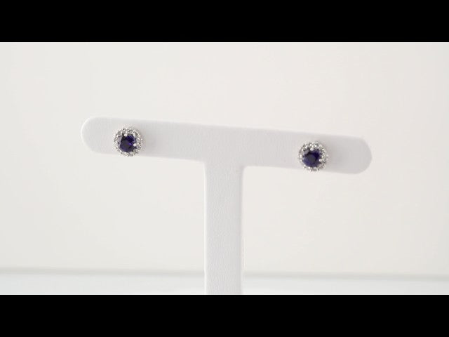 14k-white--lab-grown-blue-sapphire-&-1/3-ctw-natural-diamond-earrings