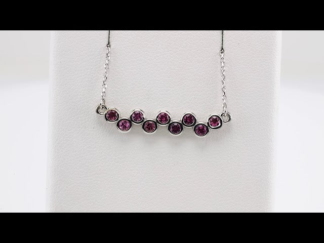 14k-white-natural-pink-tourmaline-bezel-set-bar-16-18"-necklace