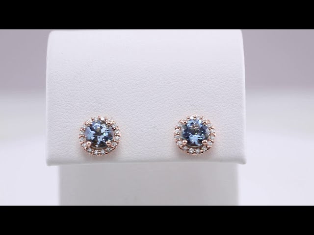 14K White Gold|Natural Blue Sapphire|4 mm