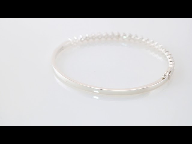 sterling-silver--imitation-white-cubic-zirconia-bangle-7"-bracelet