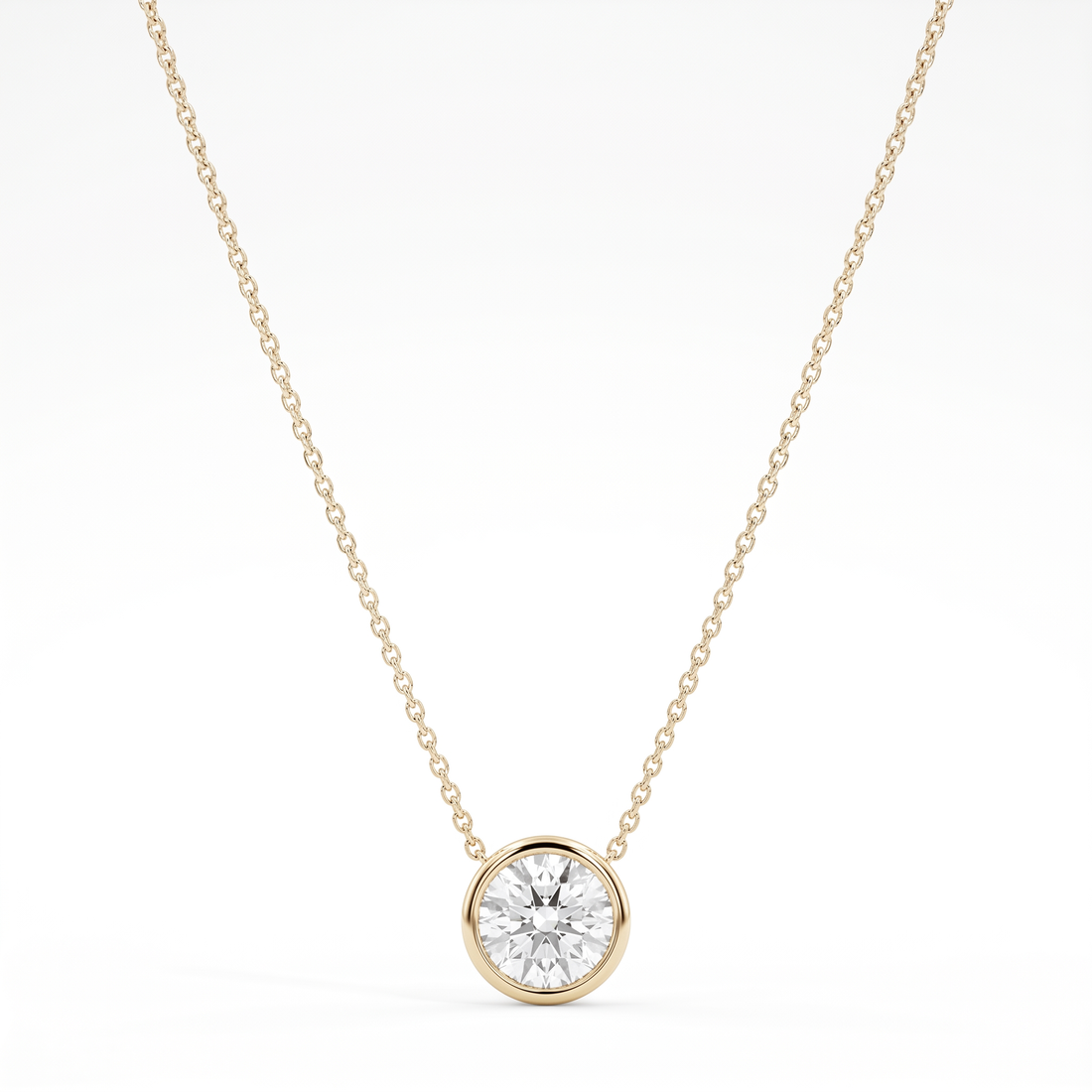 14k Yellow Gold 1.00 CT Solitaire Necklace – product view