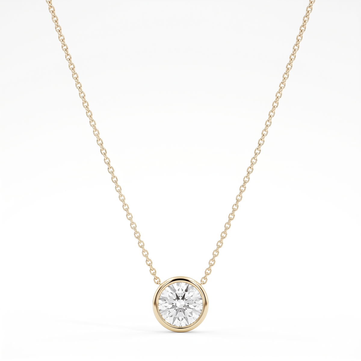 14k Yellow Gold 1.00 CT Solitaire Necklace – product view