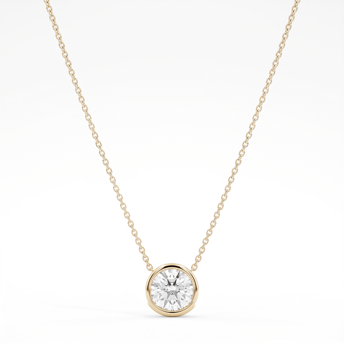 14k Yellow Gold 1.50 CT Solitaire Necklace – product view