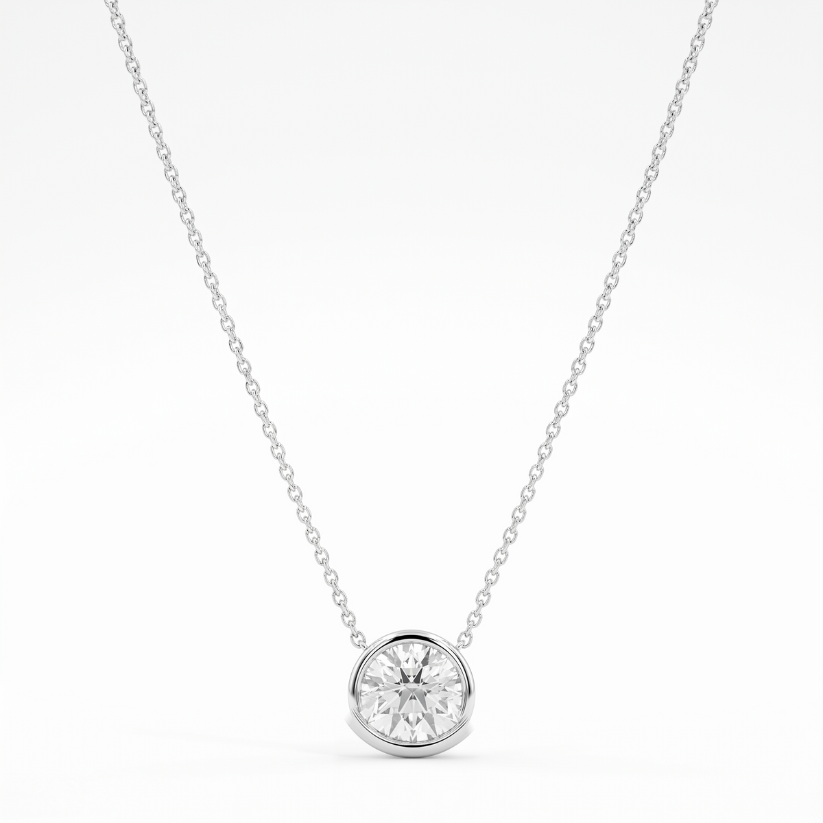 14kWhite Gold 2.00 CT Solitaire Necklace – product view